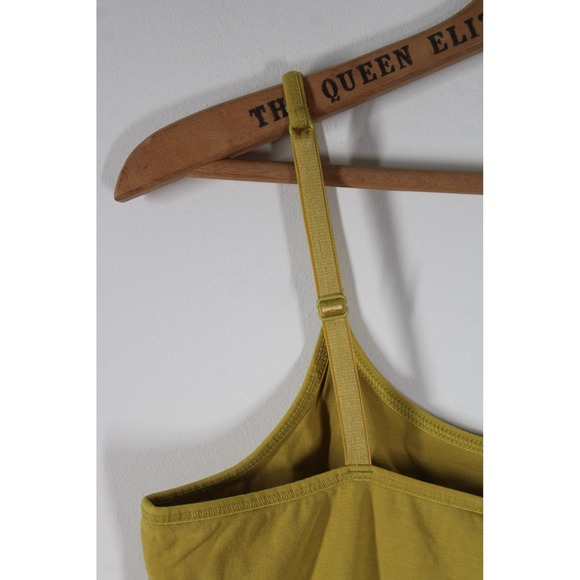 J Jill L Mustard Yellow Spaghetti Strap Shelf Bra Cami Cotton Stretch Tank Top - Picture 3 of 7